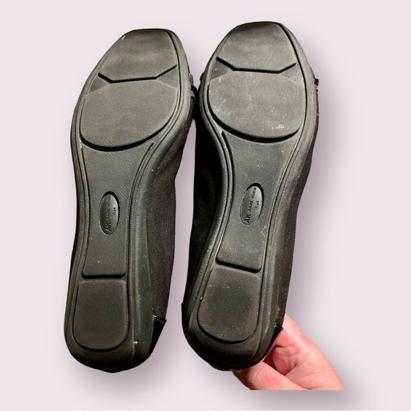 Ann Klein Iflex Black Ballet Flats Gold Accents Patent Leather Toe Size 8.5 - Picture 6 of 6